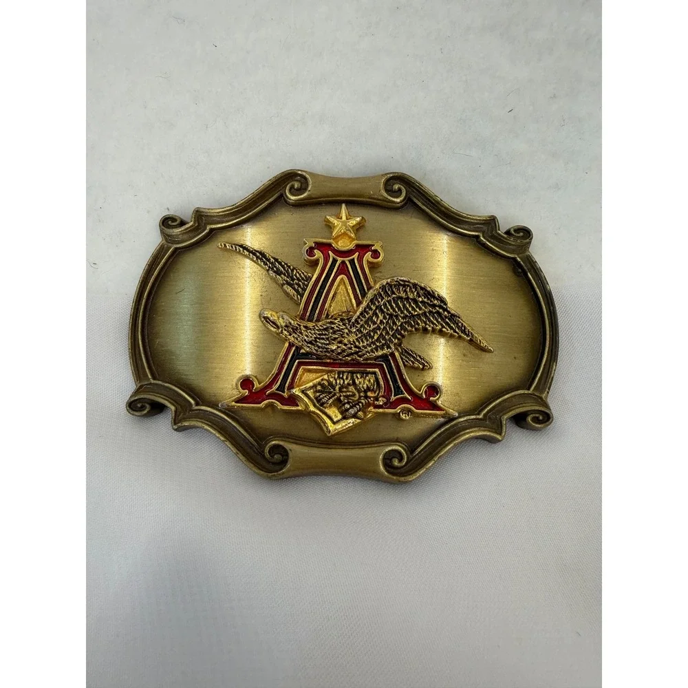 Vintage 1978 Anheuser Busch Budweiser Belt Buckle Raintree Brass Eagle Logo